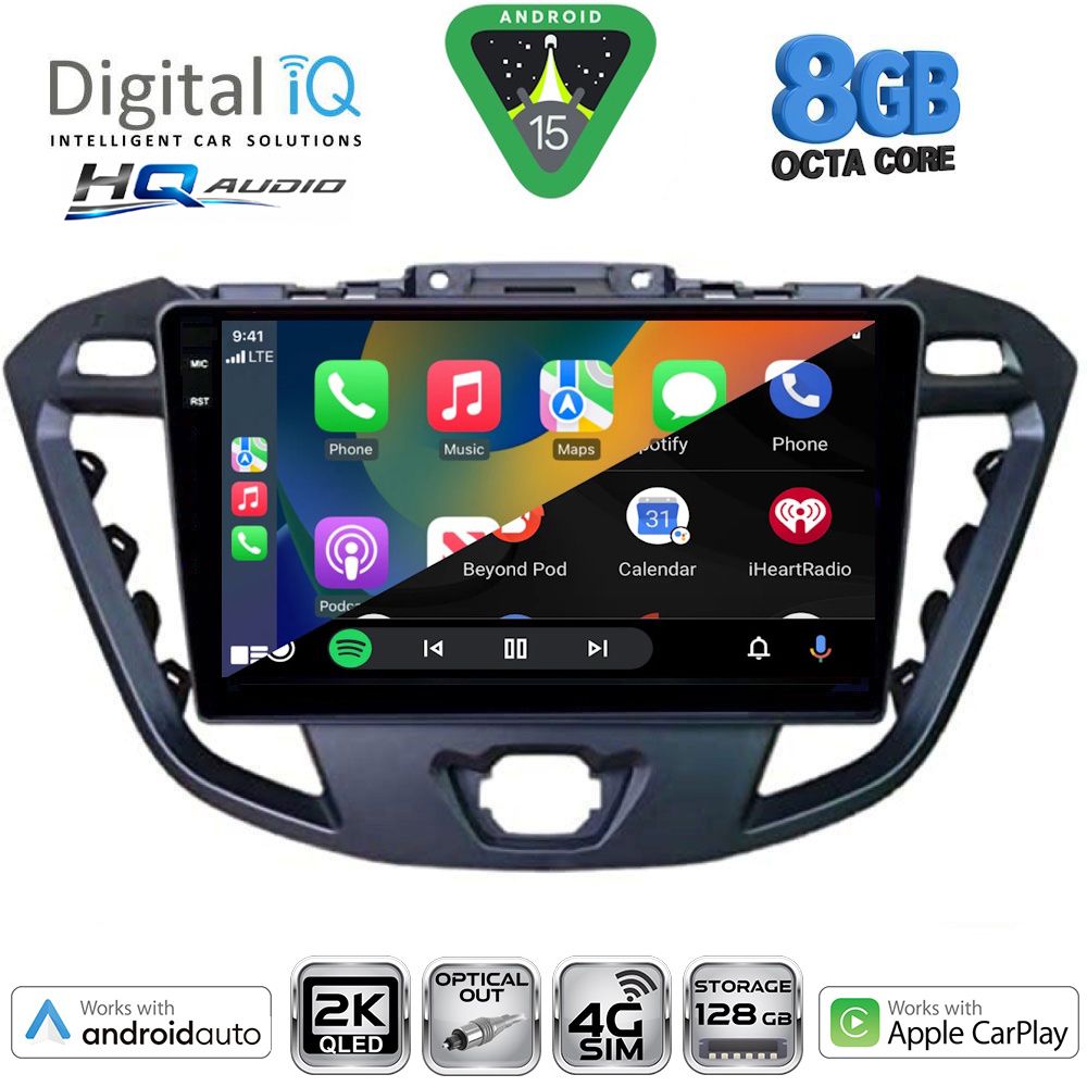 DIGITAL IQ BXK 20177_CPAA (9inc) MULTIMEDIA TABLET for FORD TRANSIT CUSTOM | TOURNEO CUSTOM mod. 2013-2019 DIGITAL IQ BXK 20177_CPAA (9inc) MULTIMEDIA TABLET for FORD TRANSIT CUSTOM | TOURNEO CUSTOM mod. 2013-2019