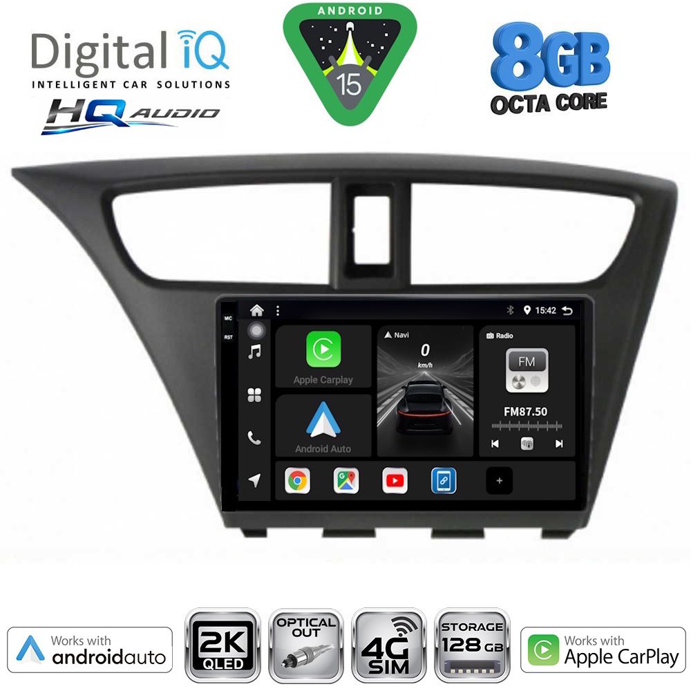 DIGITAL IQ BXK 20190_CPAA (9inc) MULTIMEDIA TABLET for HONDA CIVIC mod. 2012-2016 DIGITAL IQ BXK 20190_CPAA (9inc) MULTIMEDIA TABLET for HONDA CIVIC mod. 2012-2016