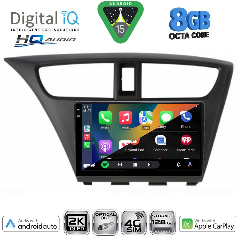 DIGITAL IQ BXK 20190_CPAA (9inc) MULTIMEDIA TABLET for HONDA CIVIC mod. 2012-2016 DIGITAL IQ BXK 20190_CPAA (9inc) MULTIMEDIA TABLET for HONDA CIVIC mod. 2012-2016