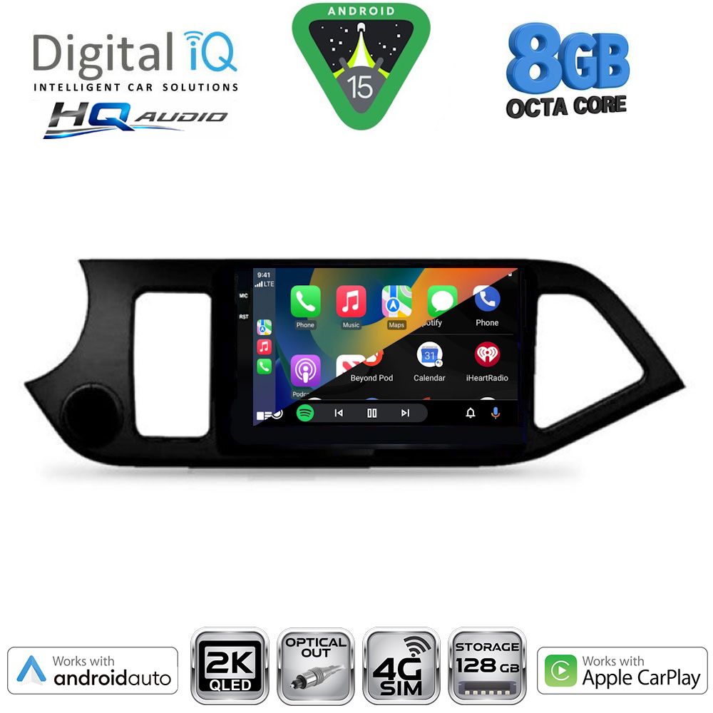 DIGITAL IQ BXK 20308_CPAA (9inc) MULTIMEDIA TABLET for KIA PICANTO mod. 2011-2017 DIGITAL IQ BXK 20308_CPAA (9inc) MULTIMEDIA TABLET for KIA PICANTO mod. 2011-2017