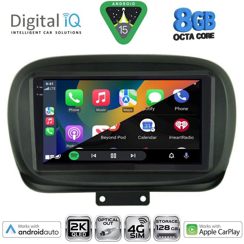 DIGITAL IQ BXK 20134_CPAA (9inc) MULTIMEDIA TABLET for FIAT 500Χ mod. 2014-2024 DIGITAL IQ BXK 20134_CPAA (9inc) MULTIMEDIA TABLET for FIAT 500Χ mod. 2014-2024