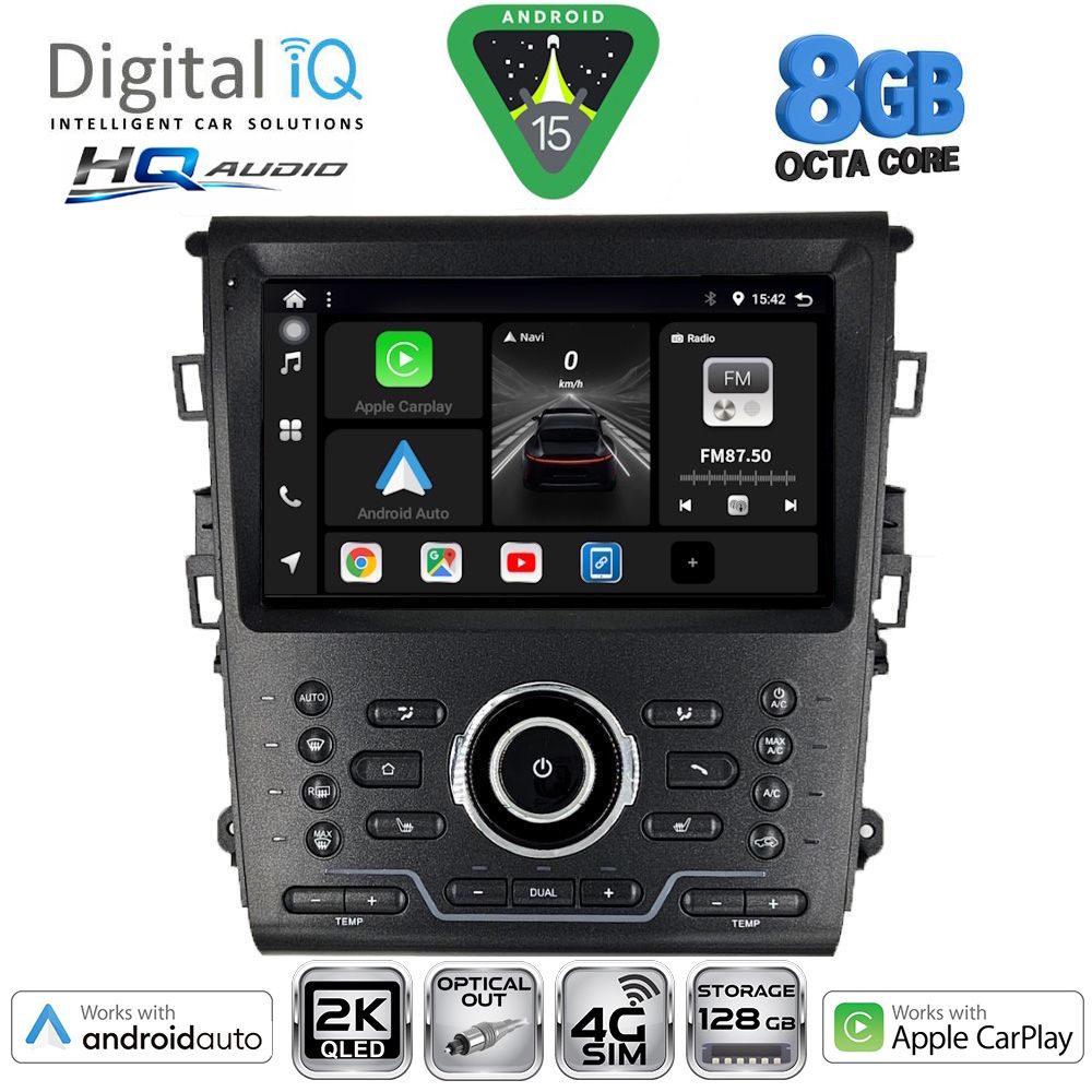 DIGITAL IQ BXK 20164_CPAA CLIMA (9inc) MULTIMEDIA TABLET for FORD MONDEO mod. 2014-2023 DIGITAL IQ BXK 20164_CPAA CLIMA (9inc) MULTIMEDIA TABLET for FORD MONDEO mod. 2014-2023