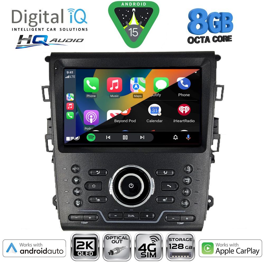 DIGITAL IQ BXK 20164_CPAA CLIMA (9inc) MULTIMEDIA TABLET for FORD MONDEO mod. 2014-2023 DIGITAL IQ BXK 20164_CPAA CLIMA (9inc) MULTIMEDIA TABLET for FORD MONDEO mod. 2014-2023