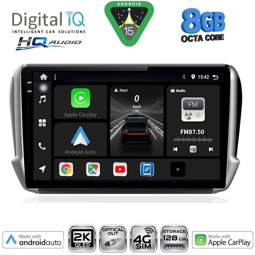 DIGITAL IQ BXK 20508_CPAA (10inc) MULTIMEDIA TABLET for PEUGEOT 208-2008 mod. 2012-2021 DIGITAL IQ BXK 20508_CPAA (10inc) MULTIMEDIA TABLET for PEUGEOT 208-2008 mod. 2012-2021
