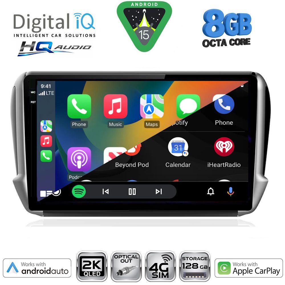 DIGITAL IQ BXK 20508_CPAA (10inc) MULTIMEDIA TABLET for PEUGEOT 208-2008 mod. 2012-2021 DIGITAL IQ BXK 20508_CPAA (10inc) MULTIMEDIA TABLET for PEUGEOT 208-2008 mod. 2012-2021