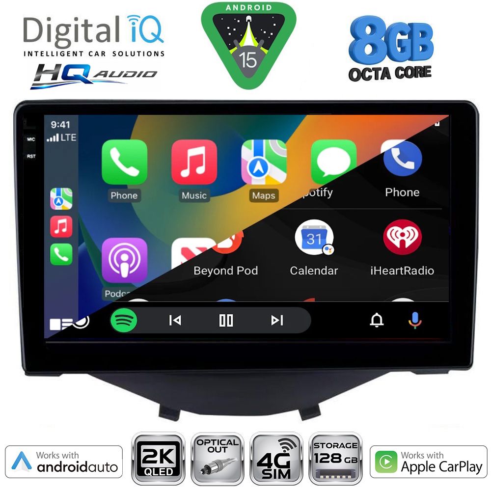 DIGITAL IQ BXK 20715_CPAA CLIMA-A/C (9inc) MULTIMEDIA TABLET for CITROEN C1-PEUGEOT 108-TOYOTA AYGO mod. 2014-2022 DIGITAL IQ BXK 20715_CPAA CLIMA-A/C (9inc) MULTIMEDIA TABLET for CITROEN C1-PEUGEOT 108-TOYOTA AYGO mod. 2014-2022