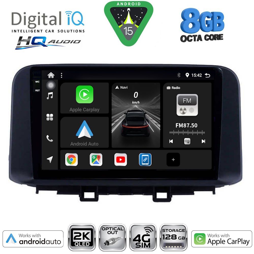 DIGITAL IQ BXK 20237_CPAA (10inc) MULTIMEDIA TABLET for HYUNDAI KONA mod. 2017-2023 DIGITAL IQ BXK 20237_CPAA (10inc) MULTIMEDIA TABLET for HYUNDAI KONA mod. 2017-2023
