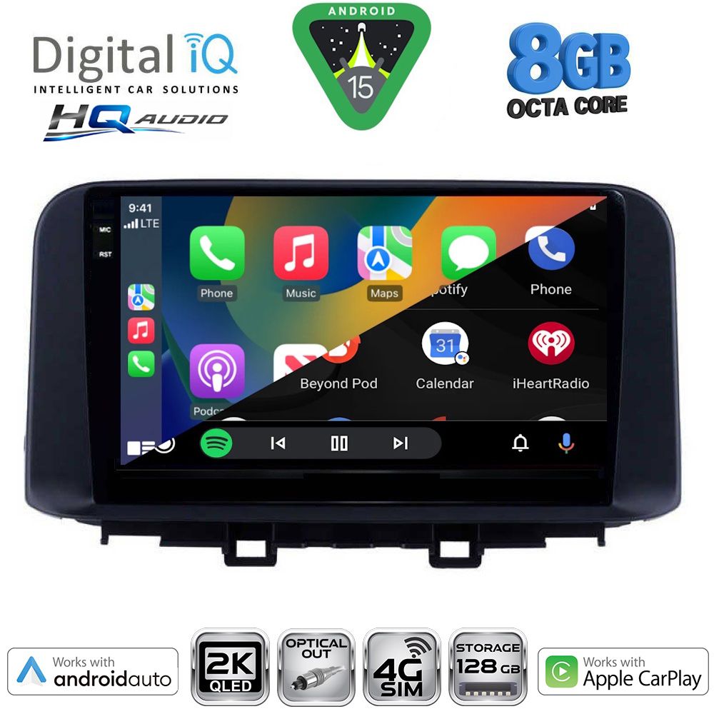 DIGITAL IQ BXK 20237_CPAA (10inc) MULTIMEDIA TABLET for HYUNDAI KONA mod. 2017-2023 DIGITAL IQ BXK 20237_CPAA (10inc) MULTIMEDIA TABLET for HYUNDAI KONA mod. 2017-2023