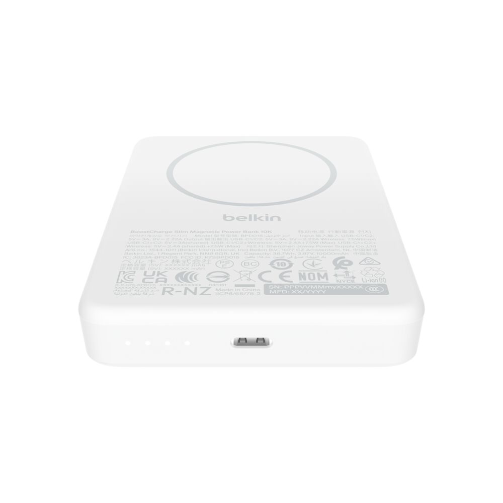 BELKIN BPD015hqWH SLIM MAGNETIC POWERBANK 10K WHITE BELKIN BPD015hqWH SLIM MAGNETIC POWERBANK 10K WHITE