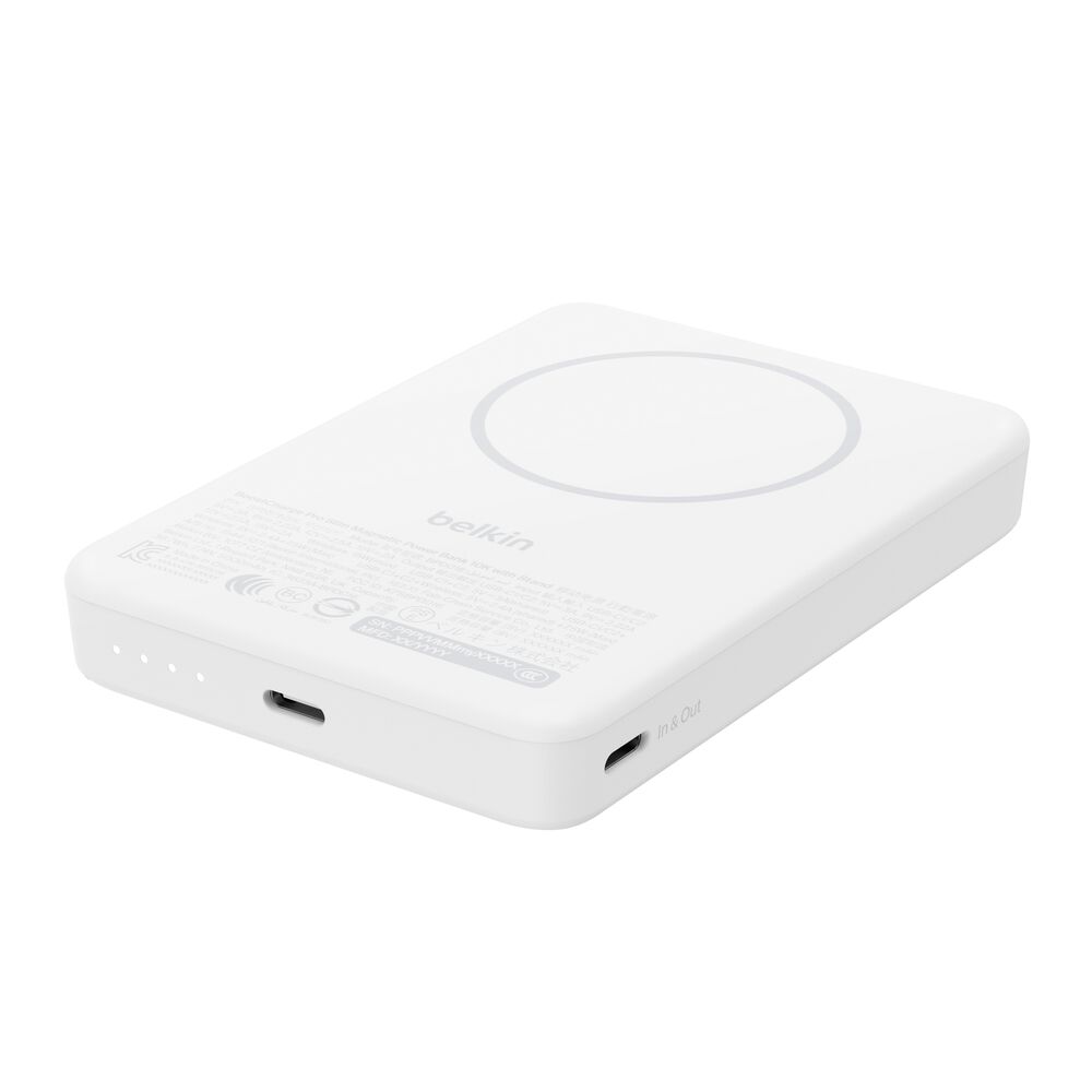 BELKIN BPD016hqWH BOOSTCHARGE SLIM MAGNETIC POWERBANK 10K Qi2 WHITE BELKIN BPD016hqWH BOOSTCHARGE SLIM MAGNETIC POWERBANK 10K Qi2 WHITE