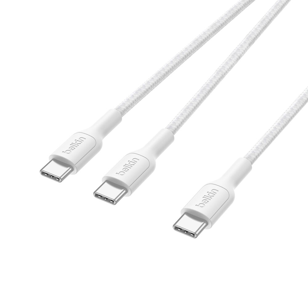BELKIN CAC004hq1.5MWH BRAIDED USB-C TO DUAL USB-C 140W CABLE WHITE BELKIN CAC004hq1.5MWH BRAIDED USB-C TO DUAL USB-C 140W CABLE WHITE