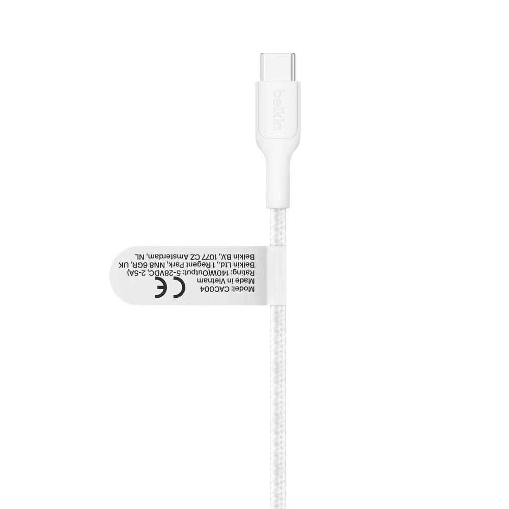 BELKIN CAC004hq1.5MWH BRAIDED USB-C TO DUAL USB-C 140W CABLE WHITE BELKIN CAC004hq1.5MWH BRAIDED USB-C TO DUAL USB-C 140W CABLE WHITE