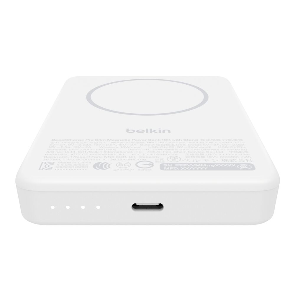 BELKIN BPD016hqWH BOOSTCHARGE SLIM MAGNETIC POWERBANK 10K Qi2 WHITE BELKIN BPD016hqWH BOOSTCHARGE SLIM MAGNETIC POWERBANK 10K Qi2 WHITE