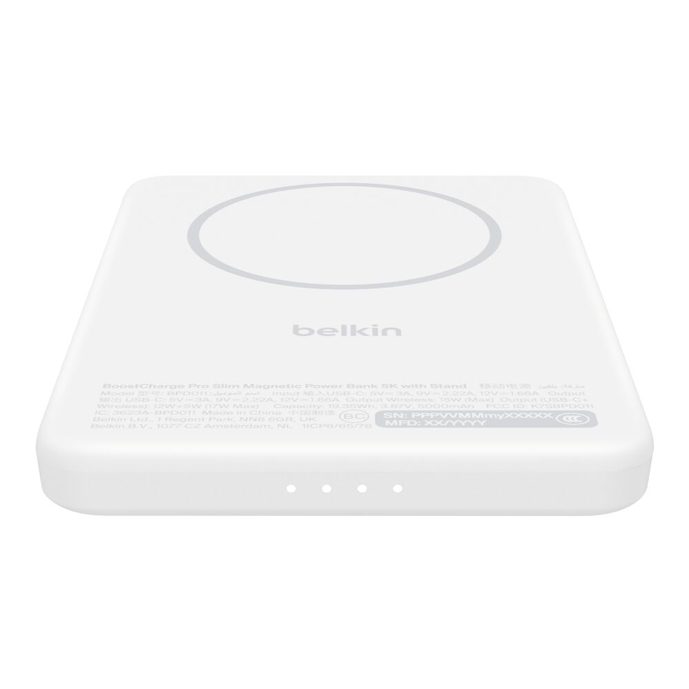 BELKIN BPD011hqWH SLIM MAGNETIC POWERBANK 5K QI2 WHITE BELKIN BPD011hqWH SLIM MAGNETIC POWERBANK 5K QI2 WHITE