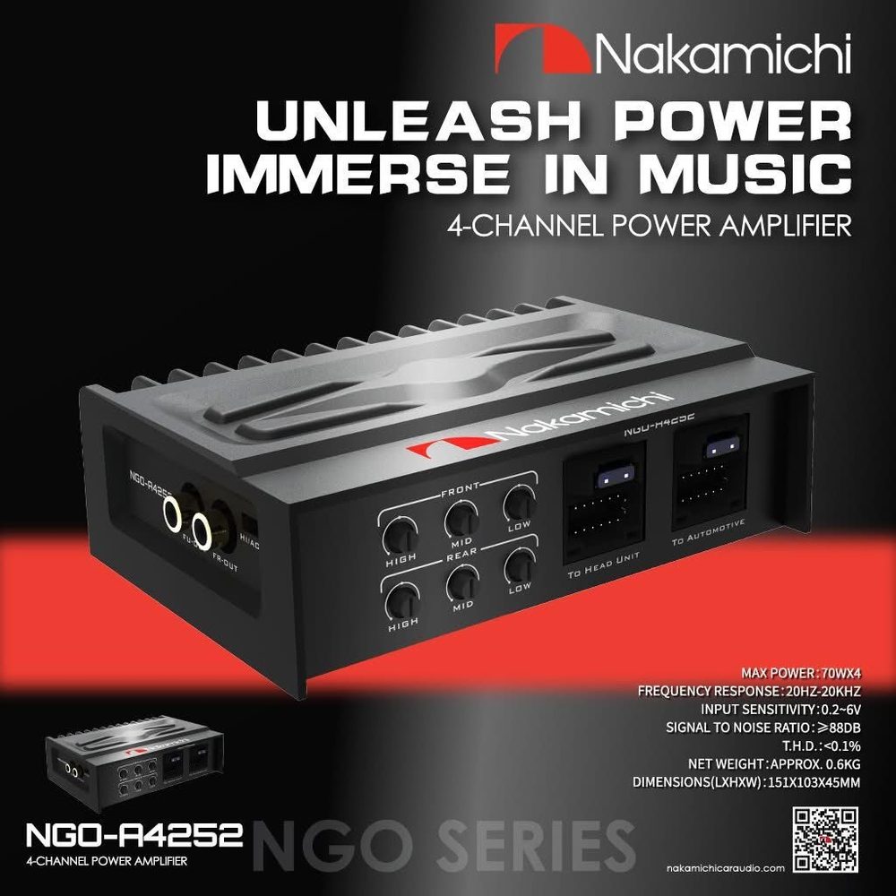 Ενισχυτής Nakamichi NGO-A4252 4x70W RMS Plug & Play Ενισχυτής Nakamichi NGO-A4252 4x70W RMS Plug & Play