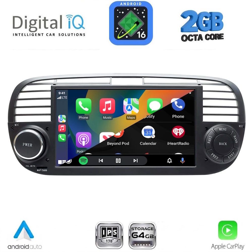 DIGITAL IQ BLE 365BL_CPA (7" DECK) MULTIMEDIA SYSTEM for FIAT 500 mod. 2007-2015 (BLACK) DIGITAL IQ BLE 365BL_CPA (7" DECK) MULTIMEDIA SYSTEM for FIAT 500 mod. 2007-2015 (BLACK)