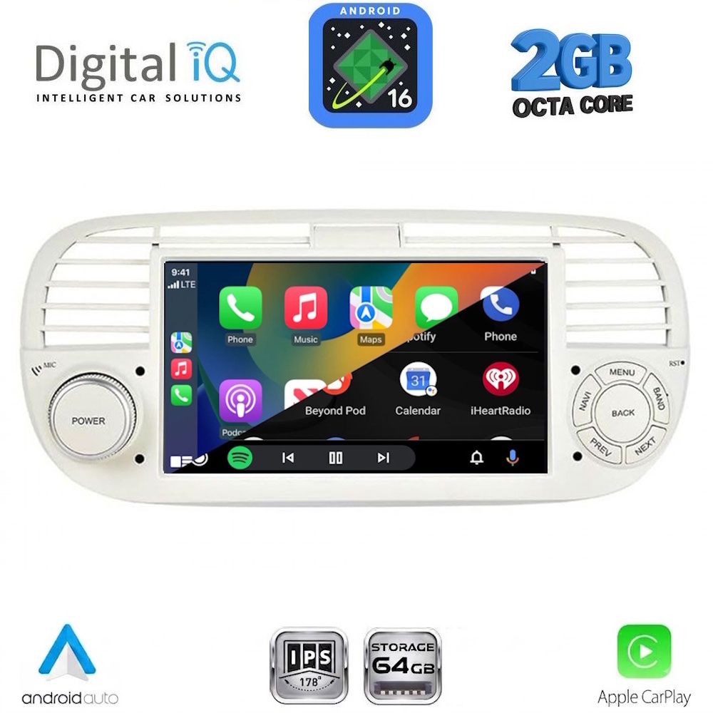 DIGITAL IQ BLE 365BG_CPA (7" DECK) MULTIMEDIA SYSTEM for FIAT 500 mod. 2007-2015 (BEIGE) DIGITAL IQ BLE 365BG_CPA (7" DECK) MULTIMEDIA SYSTEM for FIAT 500 mod. 2007-2015 (BEIGE)