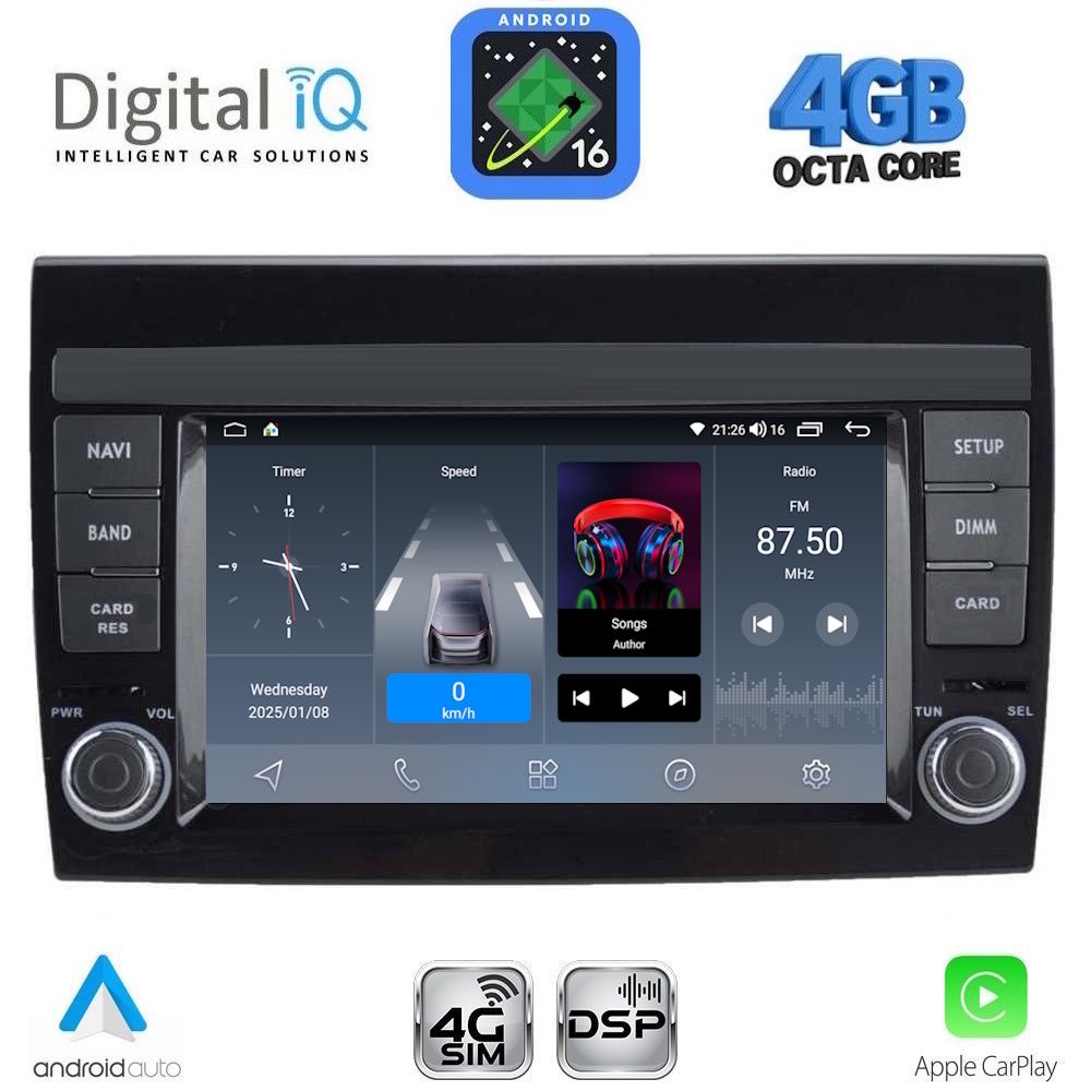 DIGITAL IQ BLG 497_CPA (7" DECK) MULTIMEDIA SYSTEM for FIAT BRAVO mod. 2007-2019 DIGITAL IQ BLG 497_CPA (7" DECK) MULTIMEDIA SYSTEM for FIAT BRAVO mod. 2007-2019