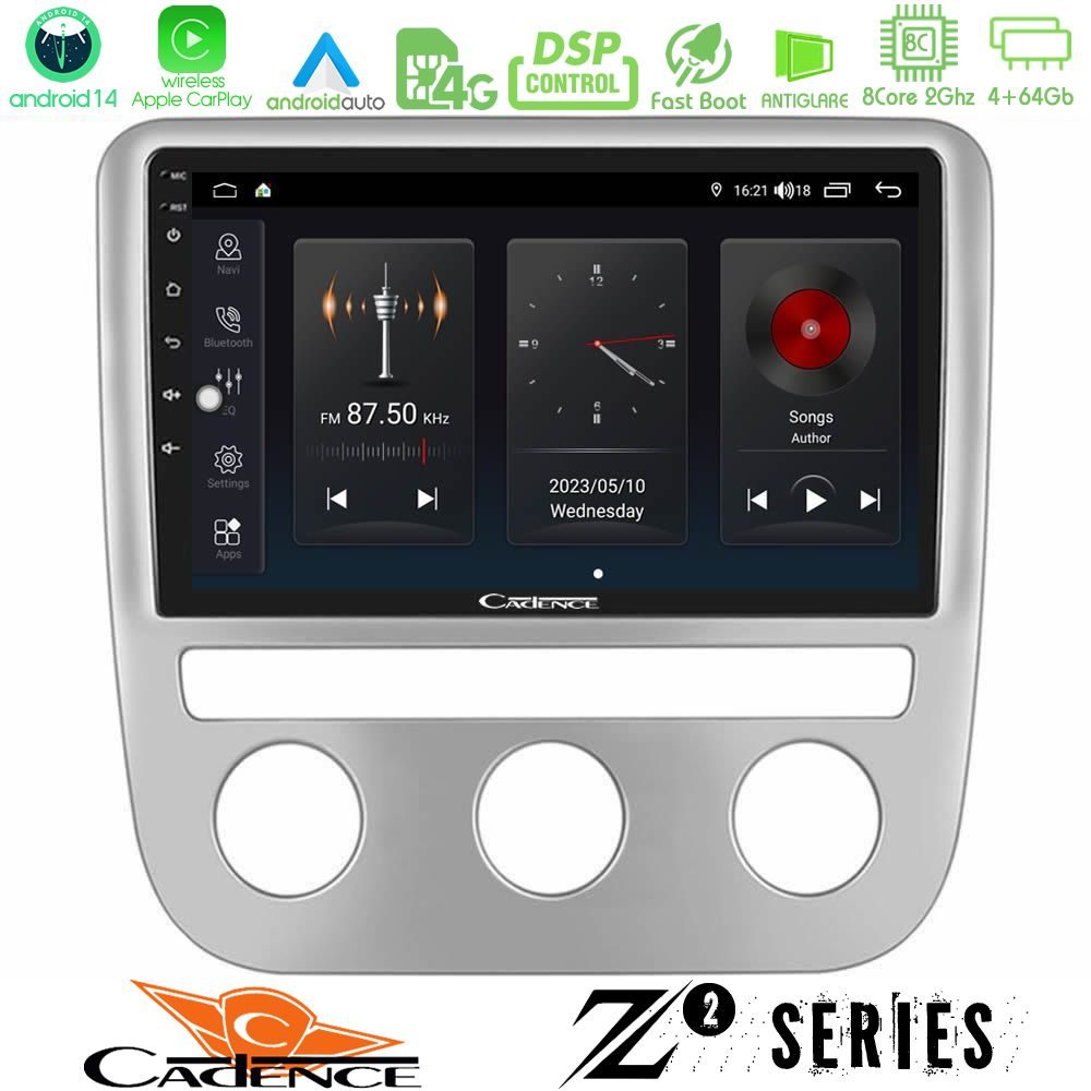 Cadence Z2 Series 8Core Android14 4+64GB VW Scirocco 2008-2014 Navigation Multimedia Tablet 9 Με Carplay & Android Auto Cadence Z2 Series 8Core Android14 4+64GB VW Scirocco 2008-2014 Navigation Multimedia Tablet 9 Με Carplay & Android Auto