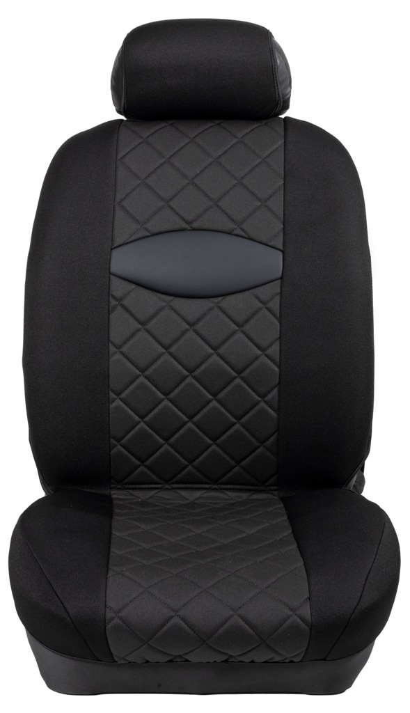 Ημικαλύμματα Εμπρόσθιων Καθισμάτων Αυτοκινήτου από Ύφασμα Χρώματος Μαύρο - Γκρί Καρό 2τμχ