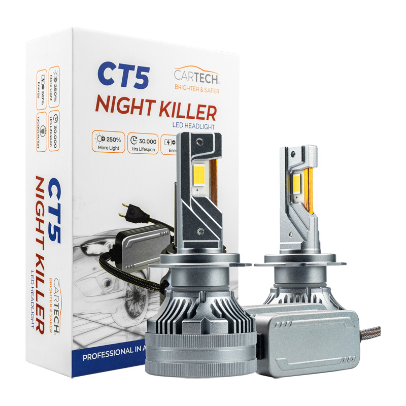 ΛΑΜΠΕΣ LED CT5 H7 SHORT 100W WHITE 6500K NIGHT KILLER CARTECH ΛΑΜΠΕΣ LED CT5 H7 SHORT 100W WHITE 6500K NIGHT KILLER CARTECH