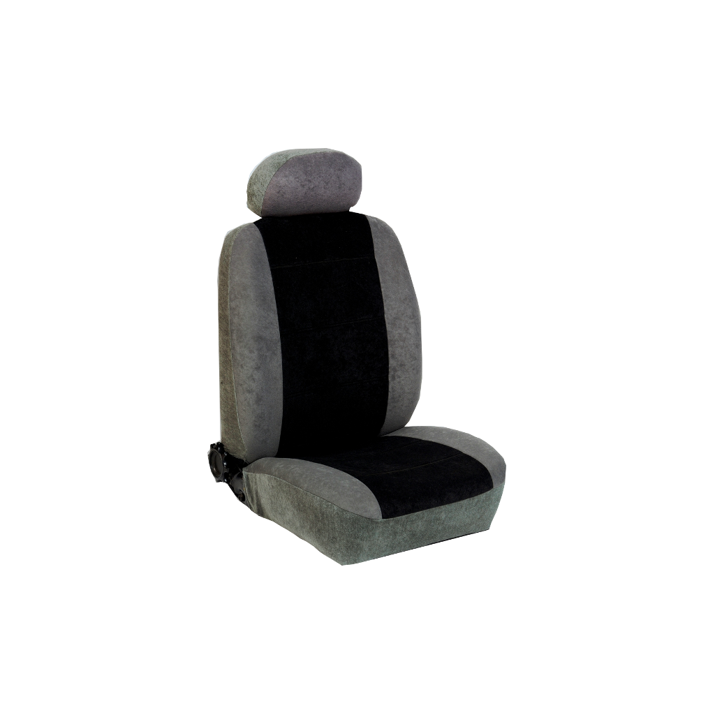Πλήρες Σετ Καλύμματα Καθισμάτων Αυτoκινήτου από Ύφασμα Alcantara A'  Χρώματος Μαύρο-Γκρί