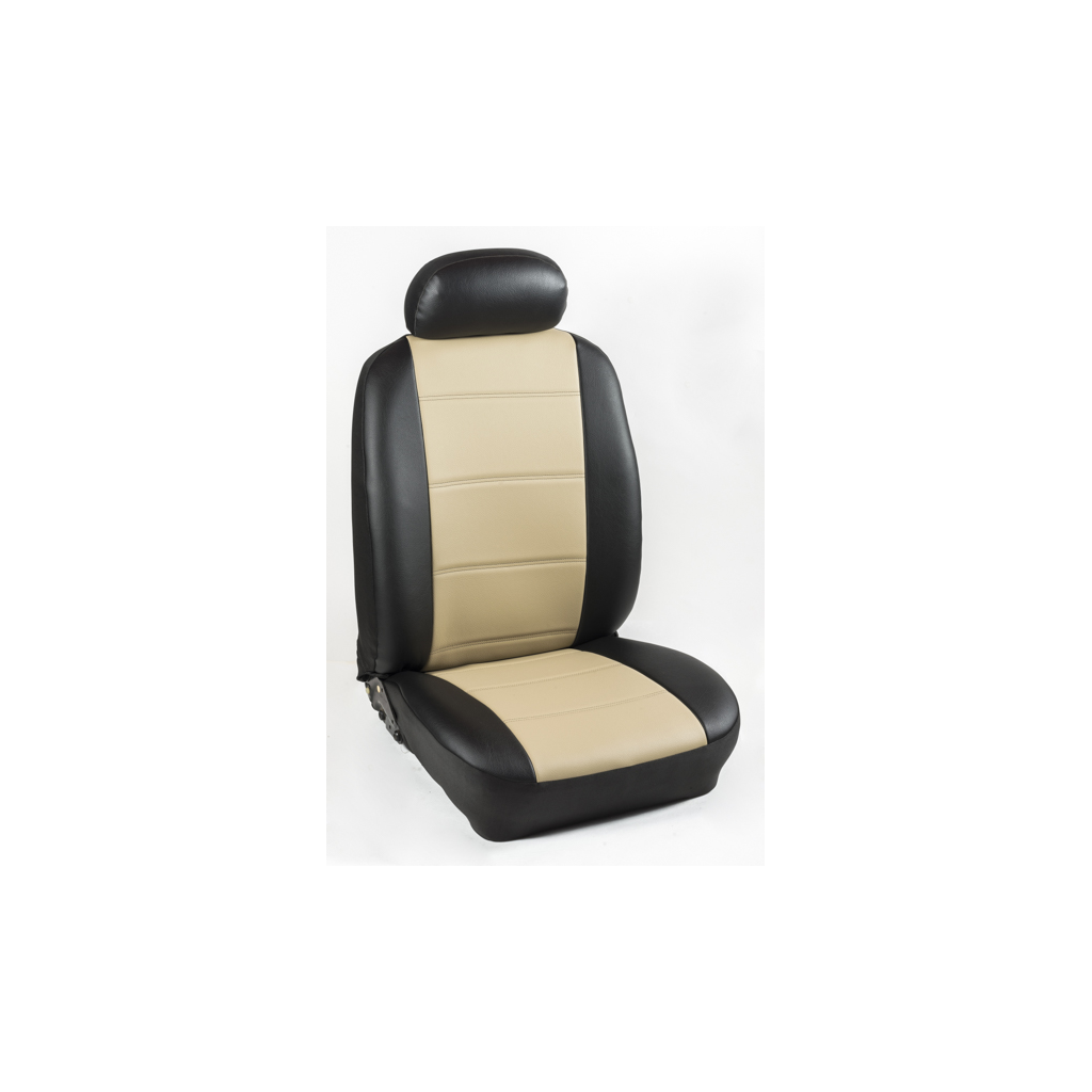 Πλήρες Σετ Καλύμματα Καθισμάτων Αυτοκινήτου από Ενισχυμένη Δερματίνη Χ'' Χρώματος Μπέζ-Μαύρο