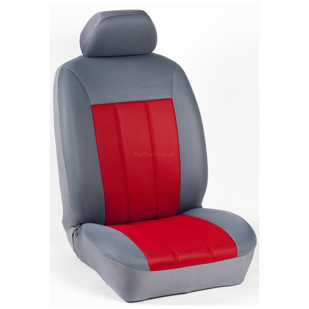 Πλήρες Σετ Καλύμματα Καθισμάτων Αυτοκινήτου Τρυπητά Αεριζόμενα R' Χρώματος Κόκκινο - Γκρί