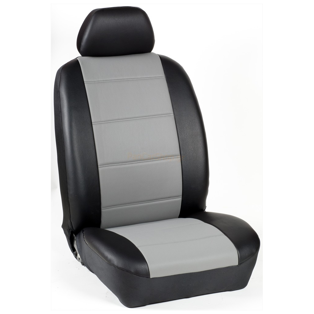 Πλήρες Σετ Καλύμματα Καθισμάτων Αυτοκινήτου από Ενισχυμένη Δερματίνη Χ' Χρώματος Γκρί-Μαύρο