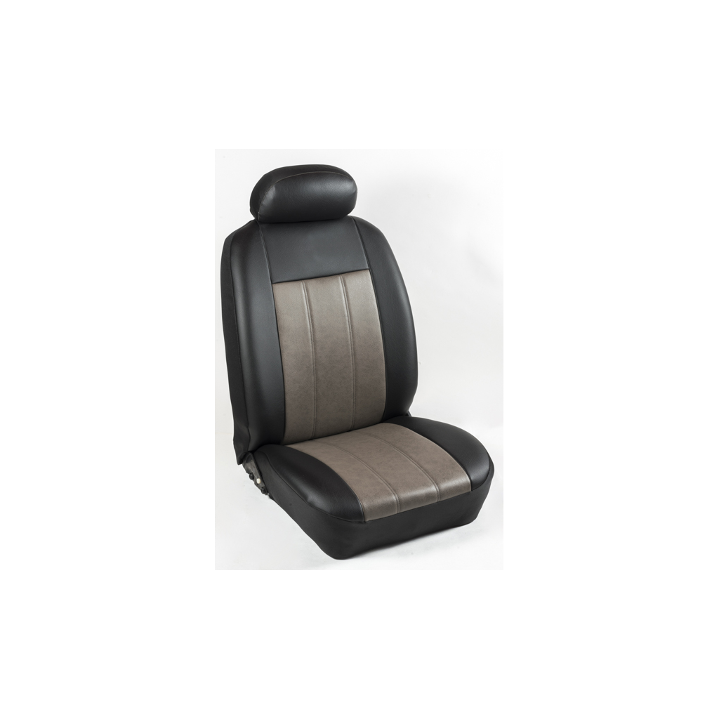 Πλήρες Σετ Καλύμματα Καθισμάτων Αυτοκινήτου από Ενισχυμένη Δερματίνη Χ''  Χρώματος Ελεφαντί-Μαύρο Φάσα