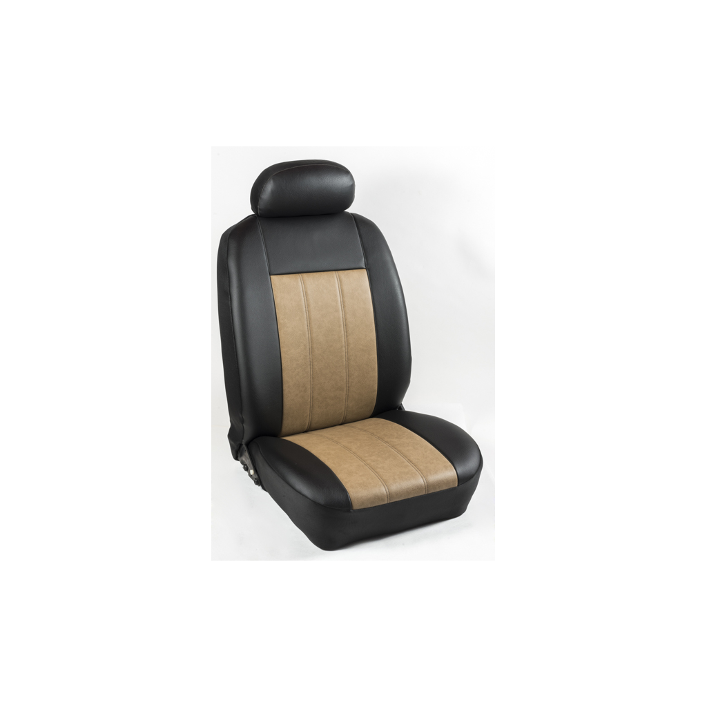 Πλήρες Σετ Καλύμματα Καθισμάτων Αυτοκινήτου από Ενισχυμένη Δερματίνη Χ' Χρώματος Κάμελ-Μαύρο Φάσα