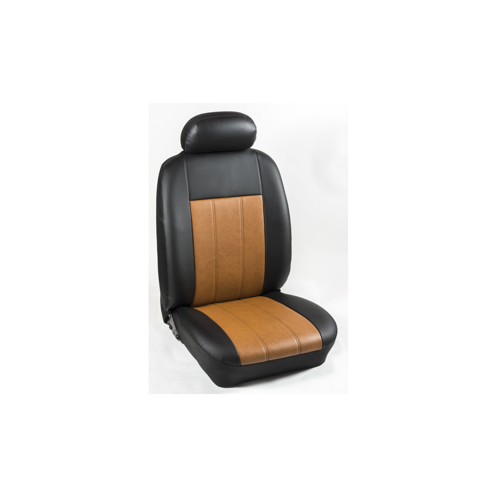 Πλήρες Σετ Καλύμματα Καθισμάτων Αυτοκινήτου από Ενισχυμένη Δερματίνη Χ'' Χρώματος Ταμπά-Μαύρο Φάσα