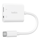 BELKIN NPA004btWH 3.5 MM AUDIO + USB-C CHARGE ADAPTER V2 FAST CHARGING UP TO 60W, WHITE