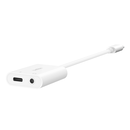 BELKIN NPA004btWH 3.5 MM AUDIO + USB-C CHARGE ADAPTER V2 FAST CHARGING UP TO 60W, WHITE