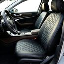 Καλύμματα Καθισμάτων Δερματίνη 9τμχ PanCar DR-41 Μαύρο-Μπλε Ρόμβος