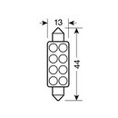 ΛΑΜΠΑΚΙ ΠΛΑΦΟΝΙΕΡΑΣ 8 LED 13x44mm ΚΟΚΚΙΝΟ