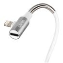 Lampa ΚΑΛΩΔΙΟ USB ΦΟΡΤΙΣΗΣ & ΑΝΤΑΠΤΟΡΑΣ ΑΚΟΥΣΤΙΚΩΝ APPLE (8 PIN) 90 ΜΟΙΡΩΝ IRON SILVER LINE (200 cm)