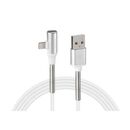 Lampa ΚΑΛΩΔΙΟ USB ΦΟΡΤΙΣΗΣ & ΑΝΤΑΠΤΟΡΑΣ ΑΚΟΥΣΤΙΚΩΝ APPLE (8 PIN) 90 ΜΟΙΡΩΝ IRON SILVER LINE (200 cm)