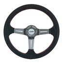 Simoni Racing ΤΙΜΟΝΙ CARLOS ΜΑΥΡΟ/CARBON ΣΟΥΕΤ ΜΕ ΚΟΚΚΙΝΗ ΡΑΦΗ ΤΡΙΑΚΤΙΝΟ ΔΙΑΜΕΤΡΟΣ 350mm ΠΑΧΟΣ 105mm ΒΑΡΟΣ 900gr