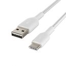 USB-A to USB-C Cable_Braided, 3M, White