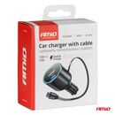 ΦΟΡΤΙΣΤΗΣ ΑΝΑΠΤΗΡΑ ΜΕ 2 ΘΥΡΕΣ USB-C 20W+USB-A QUICK CHARGE 3.0 ΜΕ ΚΑΛΩΔΙΟ USB-C 30W ΜΑΥΡΟ AMIO - 1 Τεμ.