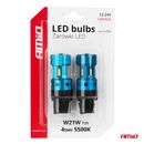 Amio - Λάμπες LED CANBUS T20 7440 W21W 4SMD 1860 Λευκή 6000K – 12/24V - 2 Τεμ. (04254/AM)