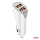 ΦΟΡΤΙΣΤΗΣ ΑΝΑΠΤΗΡΑ 12/24V ΜΕ 2 ΘΥΡΕΣ 2xUSB 10.5W 5V/2.1A ΛΕΥΚΟ AMIO - 1 Τεμ.