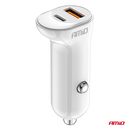 ΦΟΡΤΙΣΤΗΣ ΑΝΑΠΤΗΡΑ 12/24V ΜΕ 2 ΘΥΡΕΣ USB-C+USB 20W 5V/3AQC ΤΑΧΕΙΑΣ ΦΟΡΤΙΣΗΣ ΛΕΥΚΟΣ  AMIO - 1 Τεμ.