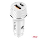 ΦΟΡΤΙΣΤΗΣ ΑΝΑΠΤΗΡΑ 12/24V ΜΕ 2 ΘΥΡΕΣ USB-C+USB 20W 5V/3AQC ΤΑΧΕΙΑΣ ΦΟΡΤΙΣΗΣ ΛΕΥΚΟΣ  AMIO - 1 Τεμ.