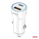 ΦΟΡΤΙΣΤΗΣ ΑΝΑΠΤΗΡΑ 12/24V ΜΕ 2 ΘΥΡΕΣ USB-C+USB 20W 5V/3AQC ΤΑΧΕΙΑΣ ΦΟΡΤΙΣΗΣ ΛΕΥΚΟAMIO - 1 Τεμ.