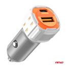 ΦΟΡΤΙΣΤΗΣ ΑΝΑΠΤΗΡΑ 12/24V ΜΕ 2 ΘΥΡΕΣ USB-C+USB 38W 5V/3AQC ΤΑΧΕΙΑΣ ΦΟΡΤΙΣΗΣ ΛΕΥΚΟΣ AMIO - 1 Τεμ.