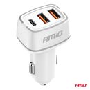 ΦΟΡΤΙΣΤΗΣ ΑΝΑΠΤΗΡΑ 12/24V ΜΕ 3 ΘΥΡΕΣ USB-C+2xUSB 32W 5V/3AQC ΤΑΧΕΙΑΣ ΦΟΡΤΙΣΗΣ ΛΕΥΚΟΣ ΑΜΙΟ - 1 ΤΕΜ.