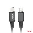 ΚΑΛΩΔΙΑ ΦΟΡΤΙΣΗΣ ΚΑΙ ΜΕΤΑΦΟΡΑΣ ΔΕΔΟΜΕΝΩΝ USB TYPE C ΣΕ APPLE LIGHTING 100CM 20W ΜΑΥΡΟ ΑΜΙΟ - 1 ΤΕΜ.