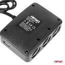 ΑΝΤΑΠΤΟΡΑΣ ΑΝΑΠΤΗΡΑ 12/24V 100W ΜΑΥΡΟΣ/3 ΘΕΣΕΙΣ/2xUSB-A /ΚΟΥΜΠΙ ON-OFF/ΕΝΔΕΙΞΗ LED/ΚΑΛΩΔΙΟ 70cm AMIO - 1 Τεμ.